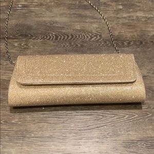 Rose gold glitter clutch